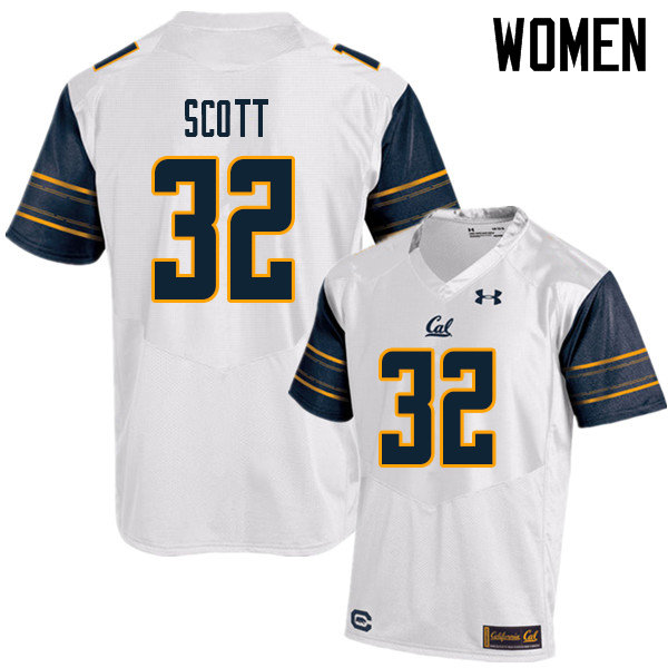 Women #32 Daniel Scott Cal Bears UA College Football Jerseys Sale-White - Click Image to Close